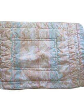 Vintage Pair of 2 Croscill Standard Pillow Shams Quilted Pastel Abstract Design